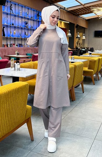 Tweedraads Trainingspak Met Zak 03067-11 Mink 03067-11