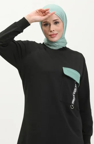 طقم رياضي ثنائي 23089-07 أسود أخضر 23089-07