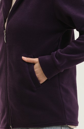 كارديجان صوف بتصميم سحاب 0006-07 لون بنفسجي 0006-07