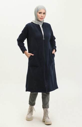Fleece Vest Met Rits En Zak 00024-03 Marineblauw 00024-03