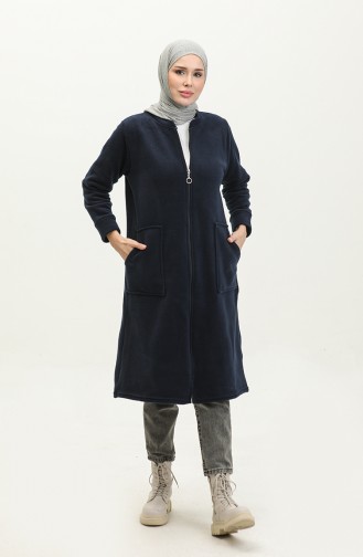 Fleece Vest Met Rits En Zak 00024-03 Marineblauw 00024-03