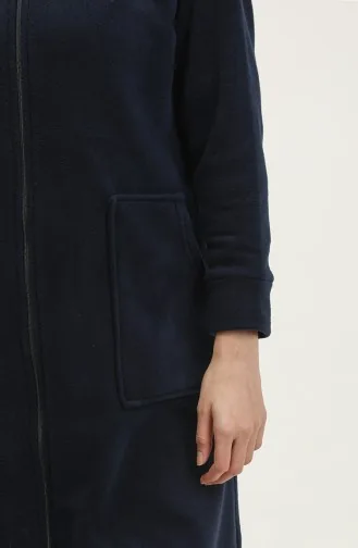Fleece-Strickjacke mit Reißverschlusstasche 00024-03 Marineblau 00024-03