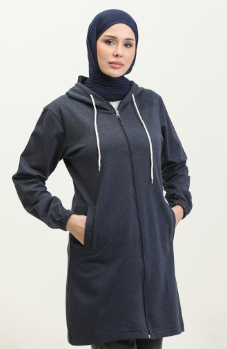 Two Thread Hooded Sweatshirt 23037-03 Navy Blue 23037-03