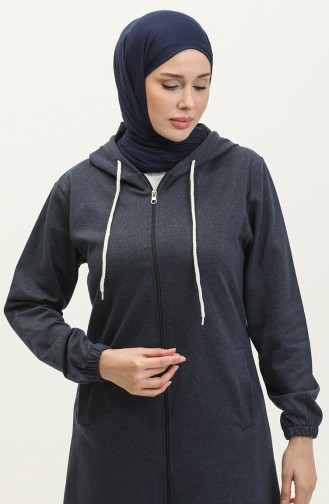 Two Thread Hooded Sweatshirt 23037-03 Navy Blue 23037-03