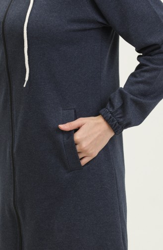 Two Thread Hooded Sweatshirt 23037-03 Navy Blue 23037-03