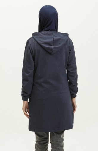 Two Thread Hooded Sweatshirt 23037-03 Navy Blue 23037-03