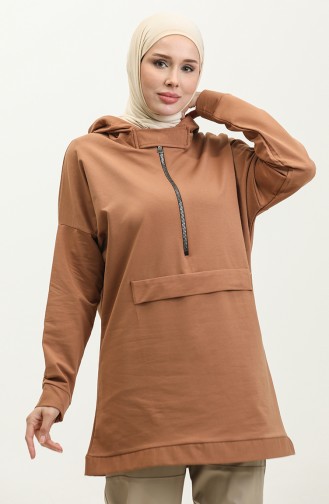 Sweatshirt à Capuche 23063-01 Café Au Lait 23063-01