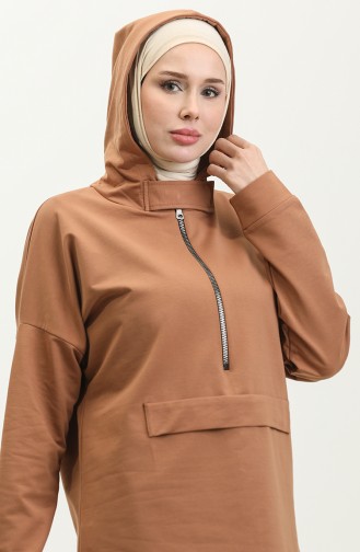 Sweatshirt à Capuche 23063-01 Café Au Lait 23063-01