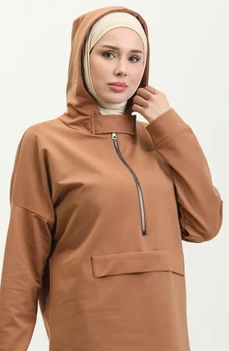Sweatshirt à Capuche 23063-01 Café Au Lait 23063-01