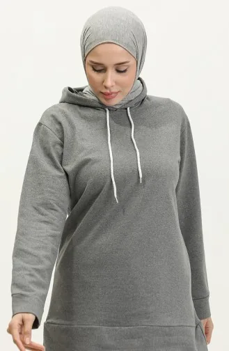 Kapüşonlu Sweatshirt 23066-01 Antrasit