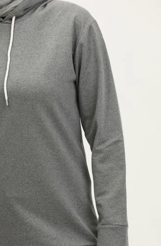 Kapüşonlu Sweatshirt 23066-01 Antrasit