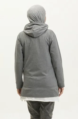 Kapüşonlu Sweatshirt 23066-01 Antrasit