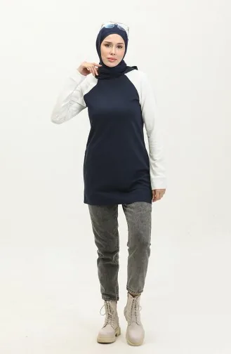 Kapuzenpullover 23072-01 Marineblau Ecru 23072-01