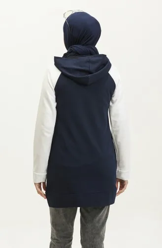 Kapuzenpullover 23072-01 Marineblau Ecru 23072-01