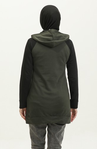 Kapuzenpullover 23072-02 Khaki Ecru 23072-02