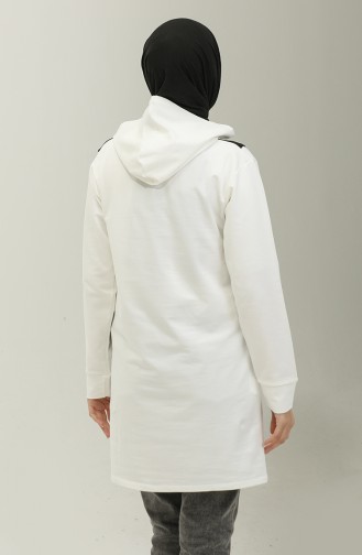 Hooded Sweatshirt 23109-01 Ecru Black 23109-01