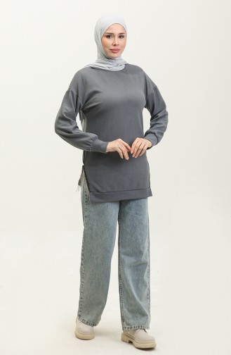 Zincir Detaylı Tunik 20002-02 Füme
