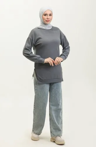 Zincir Detaylı Tunik 20002-02 Füme