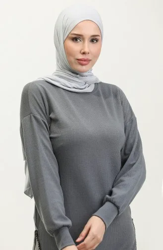 Zincir Detaylı Tunik 20002-02 Füme
