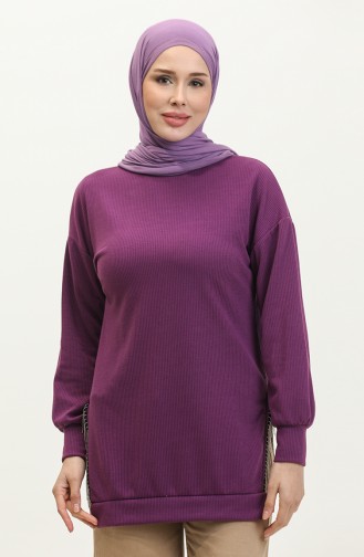 Chain Detailed Tunic 20002-07 Purple 20002-07