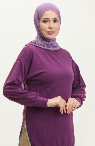 Chain Detailed Tunic 20002-07 Purple 20002-07