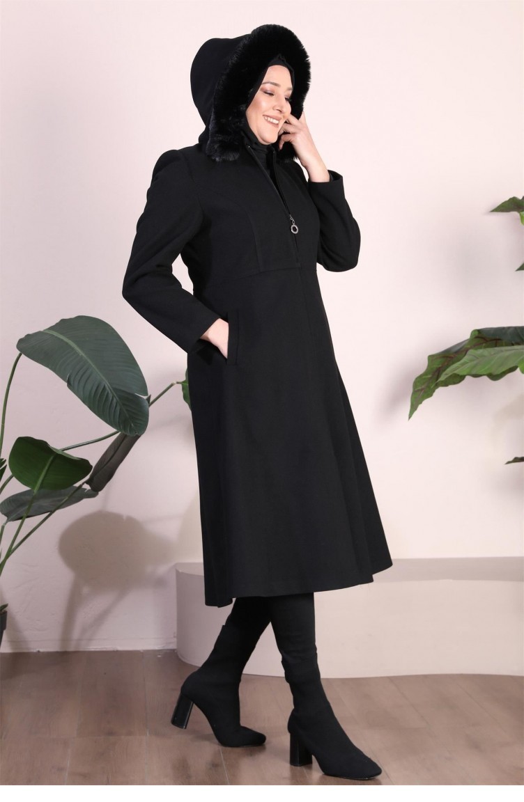 Manteau noir hotsell zippé femme