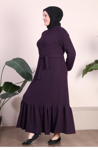 Damen-Kleid Mit Prächtigem Kragen In Übergröße Hijab-Strickkleid Pflaume 8902Abaya 987