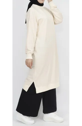 Sweat Basique Longue En Tissu à 2 Fils Score 30645-02 Beige 30645-02