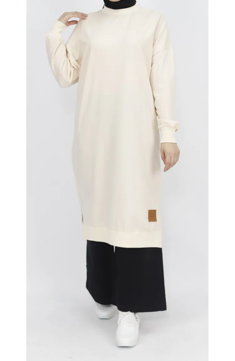 Sweat Basique Longue En Tissu à 2 Fils Score 30645-02 Beige 30645-02