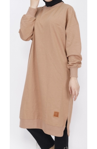 Sweat Basique Longue En Tissu à 2 Fils Score 30645-03 Camel 30645-03