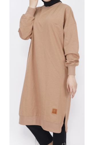 Score 2 Thread Fabric Long Length Basic Sweatshirt 30645-03 Camel 30645-03