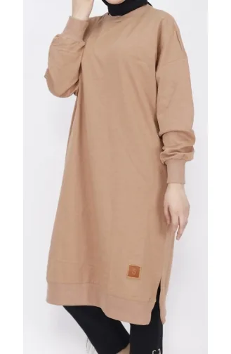 Sweat Basique Longue En Tissu à 2 Fils Score 30645-03 Camel 30645-03