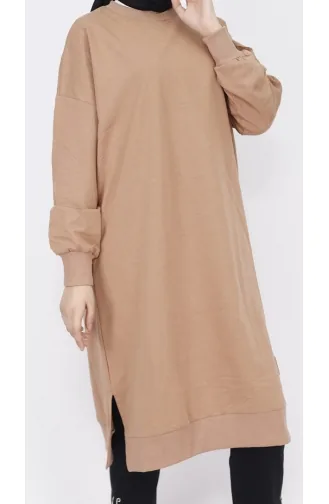 Sweat Basique Longue En Tissu à 2 Fils Score 30645-03 Camel 30645-03