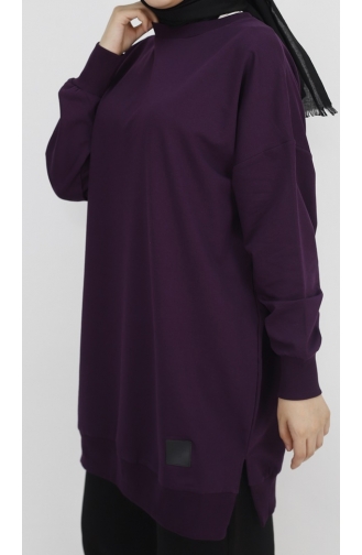 Pointe Two Thread Fabric Basic Tunic Sweatshirt 30644-01 Purple 30644-01