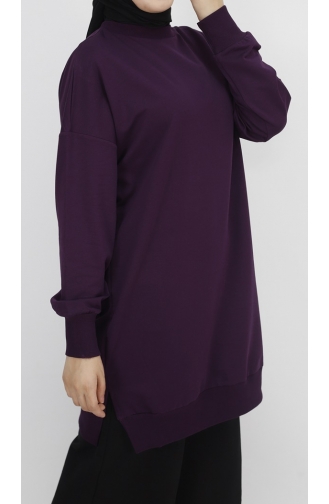 Pointe Two Thread Fabric Basic Tunic Sweatshirt 30644-01 Purple 30644-01