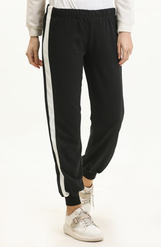 Pantalon De Jogging Taille Elastique 23096-01 Noir 23096-01