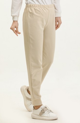 Elastic Waist Sweatpants 23101-12 Beige 23101-12