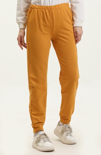 Elastic Waist Sweatpants 23101-13 Mustard 23101-13