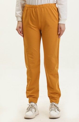 Elastic Waist Sweatpants 23101-13 Mustard 23101-13