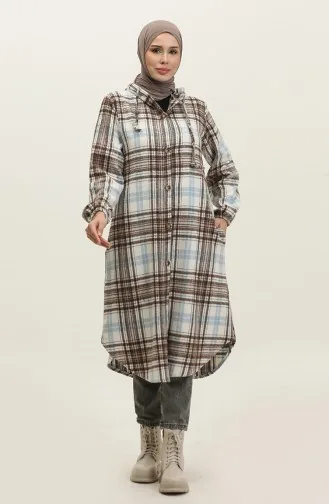Cape mit Karomuster NZR001B-01 Nerz Ecru 001B-01