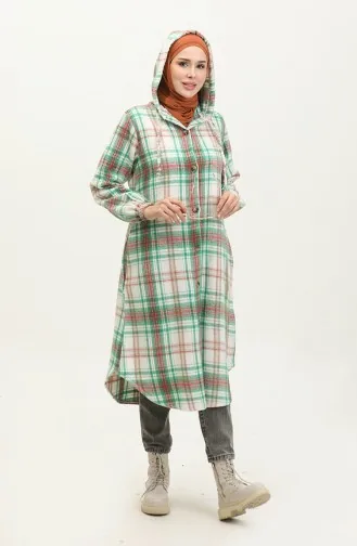 Cape mit Karomuster NZR001B-03 Grün Ecru 001B-03