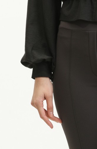 Pantalon Patchwork Taille Elastique Pour Femme Marron Amer 10800-06 Brun Amer 10800-06
