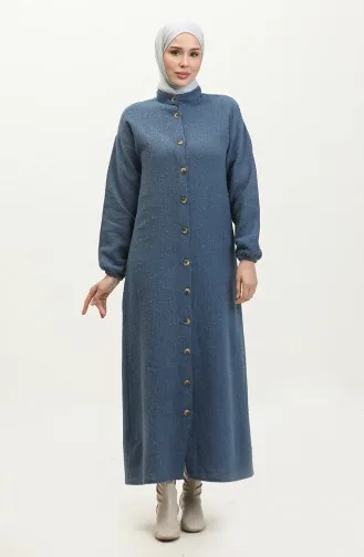 Robe Plaine Boutonnée 0298-10 Bleu Marine 0298-10