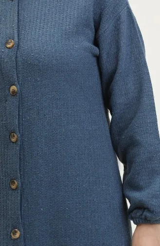 Robe Plaine Boutonnée 0298-10 Bleu Marine 0298-10