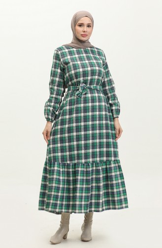 Robe A Motifs Tweed 0292-02 Vert Indigo 0292-02