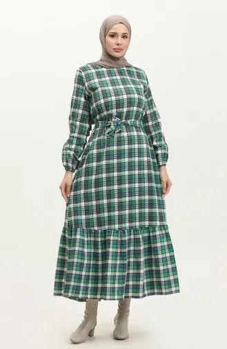 Robe A Motifs Tweed 0292-02 Vert Indigo 0292-02