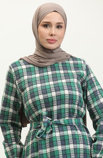 Robe A Motifs Tweed 0292-02 Vert Indigo 0292-02