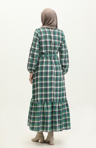 Robe A Motifs Tweed 0292-02 Vert Indigo 0292-02