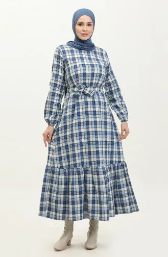 Robe A Motifs Tweed 0292-05 Creme Indigo 0292-05