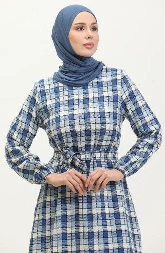 Robe A Motifs Tweed 0292-05 Creme Indigo 0292-05